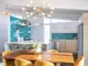 Palm Springs kitchen renovation with yellow and teal color accents